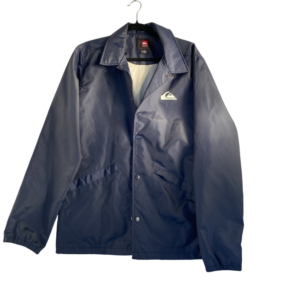 QUIKSILVER BOARD-RIDING Classic Blue BUTTON-UP JACKET Surf Skate Coat Men's M